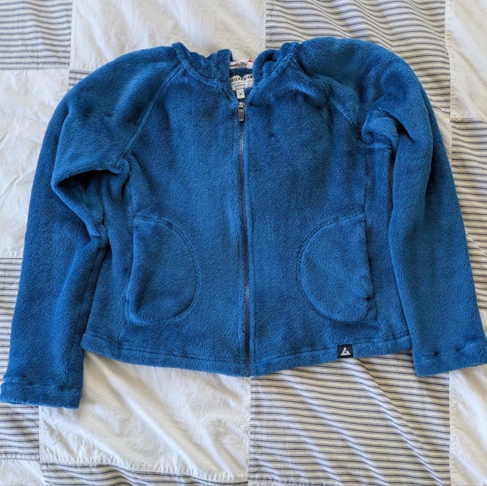 American Giant Soft Fleece Teal Sweatshirt